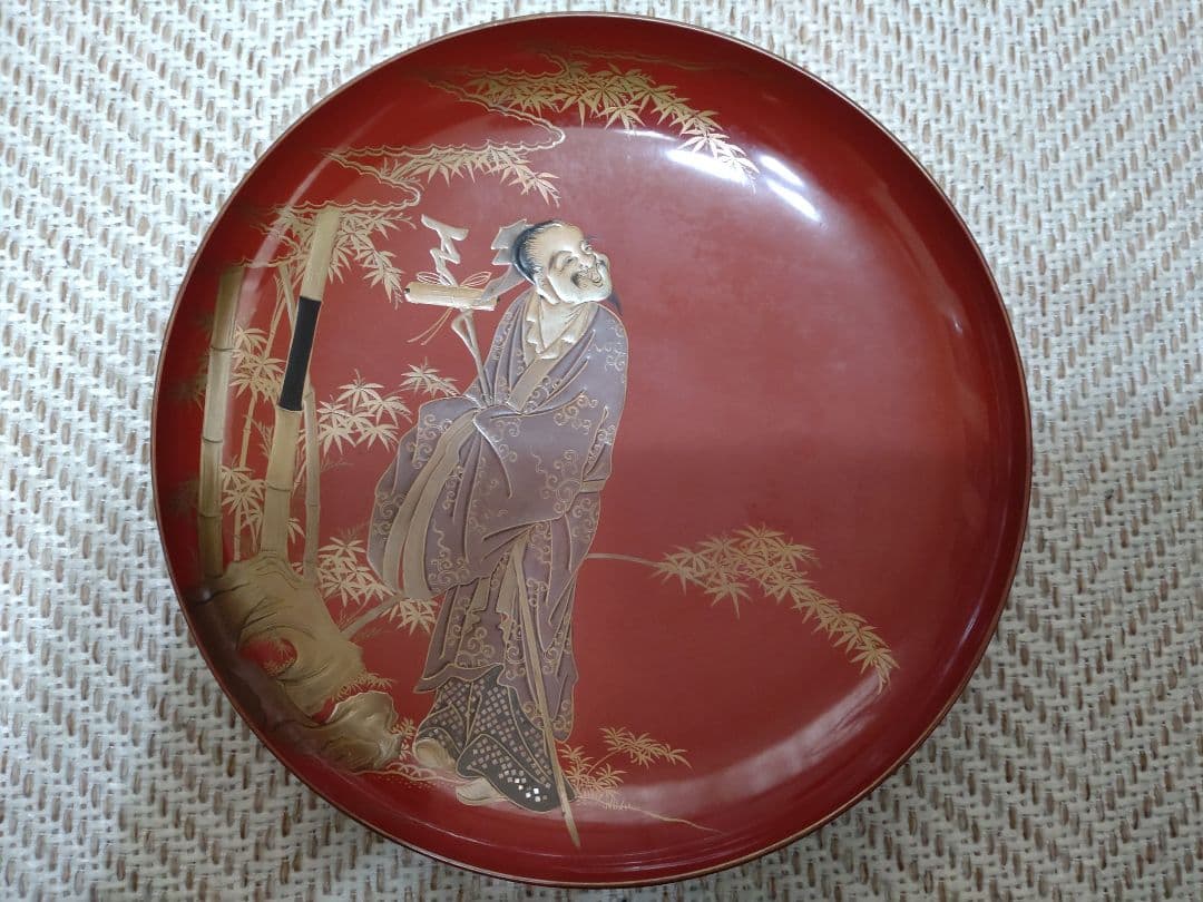 希少！明治期 七賢人蒔絵 七ッ組 盃 共箱