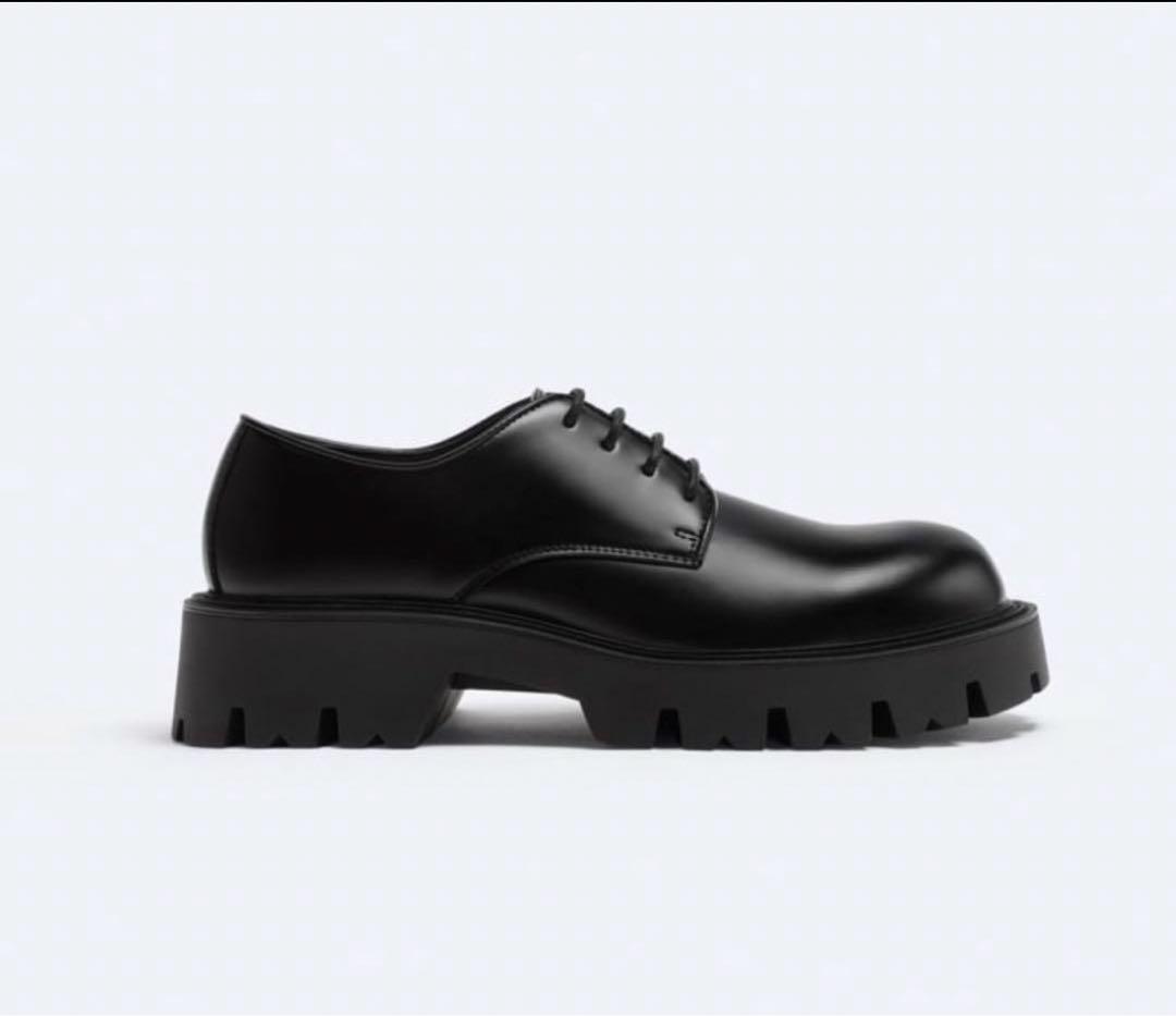 【美品】ZARA ベーシックチャンキーシューズ 厚底 43（27.5cm相当） 2024新作モデル 美品】ZARA 43（27.5cm相当 厚底 ベーシック