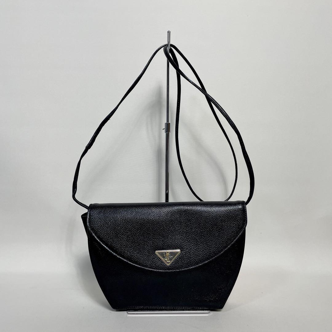 2403-59｜YSL イヴサンローラン ショルダーバッグ レザー ブラック