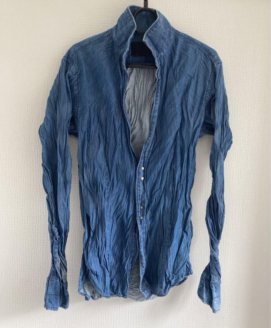ジュンハシモト junhashimoto シワ加工フックシャツ