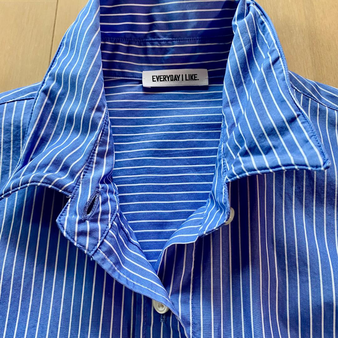 【美品】 EVERYDAY I LIKE. ワイヤーストライプシャツ