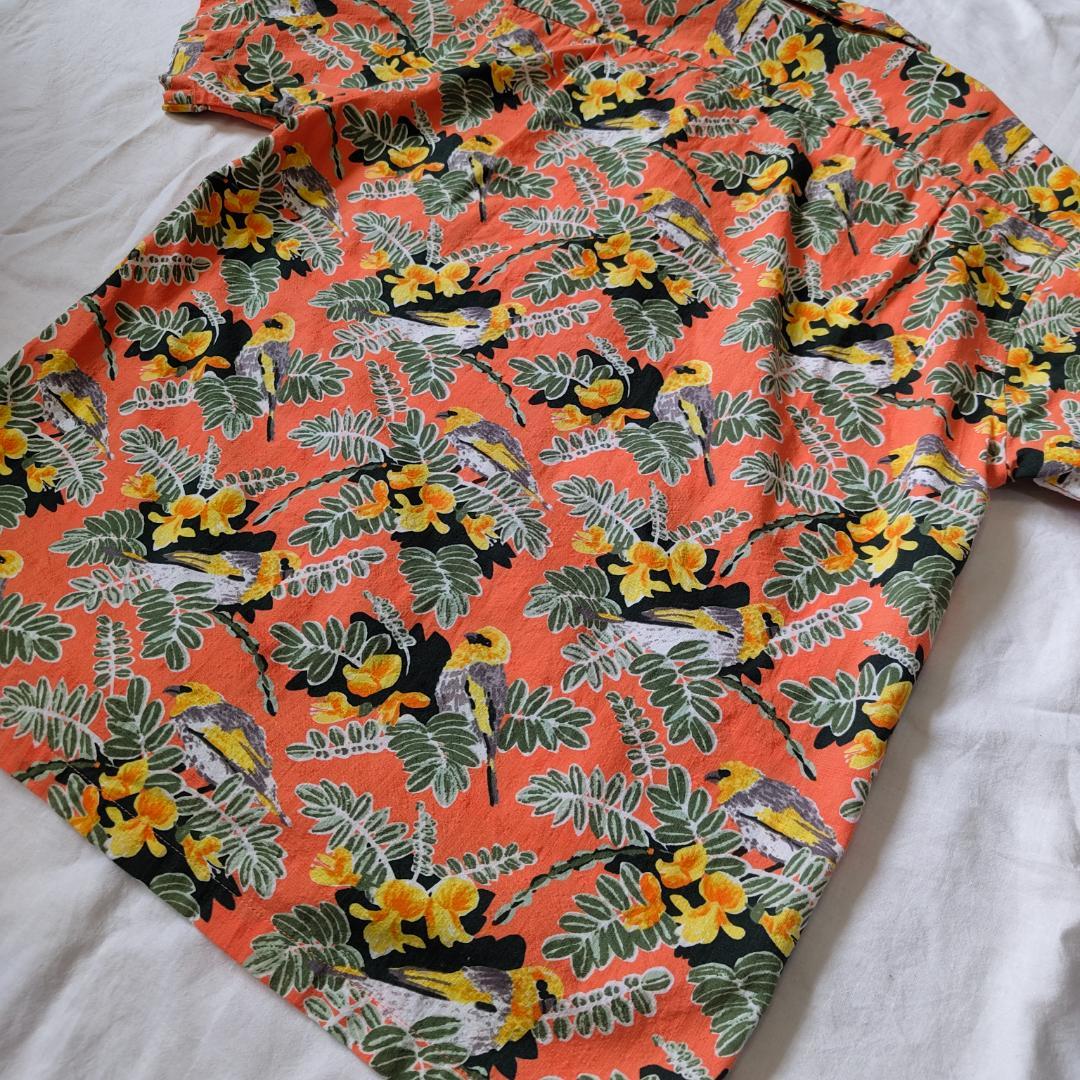 美品 パタゴニア パタロハ アロハシャツ S オレンジ ボタニカル
