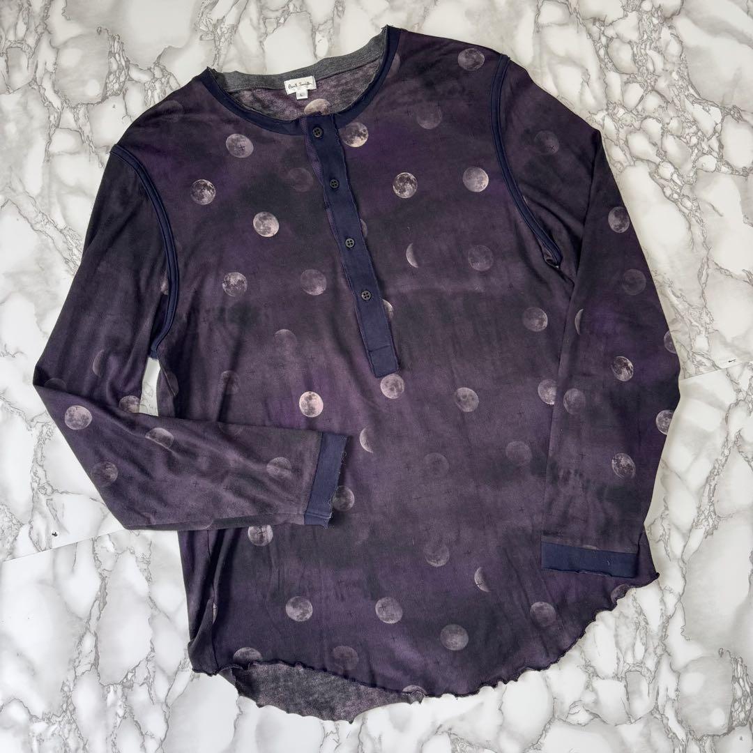 トレンド【paul smith】ヘンリー/総柄 長袖 カットソー Tシャツ