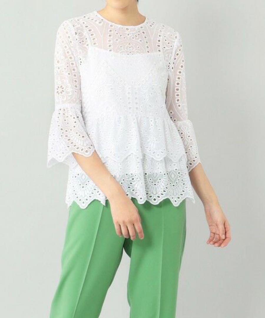 GRACE CONTINENTAL ジョーゼットカットワークトップス