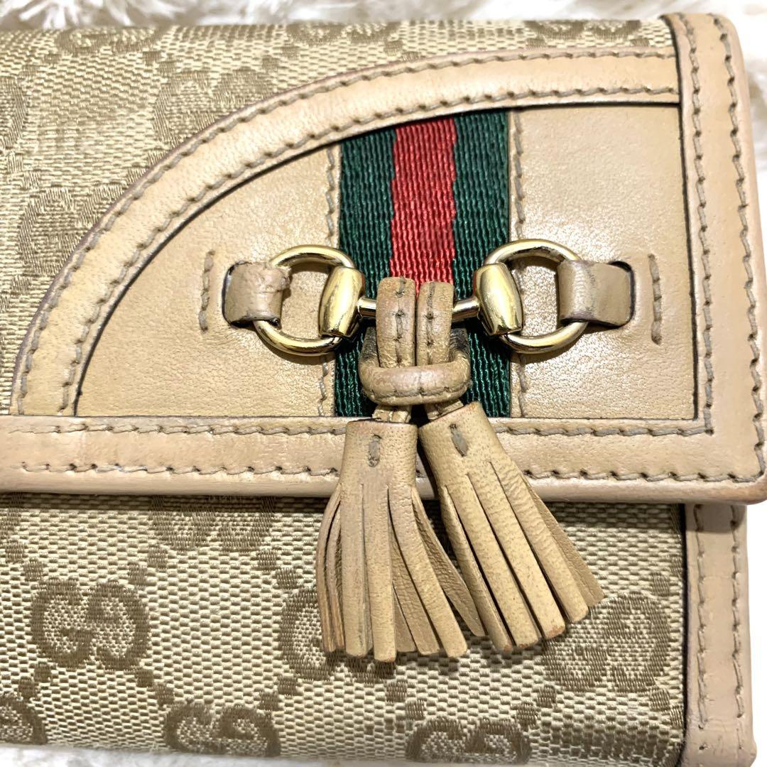GUCCI GGキャンバス 長財布 タッセル付き GUCCI GGキャンバス 長財布 タッセル付き グッチ