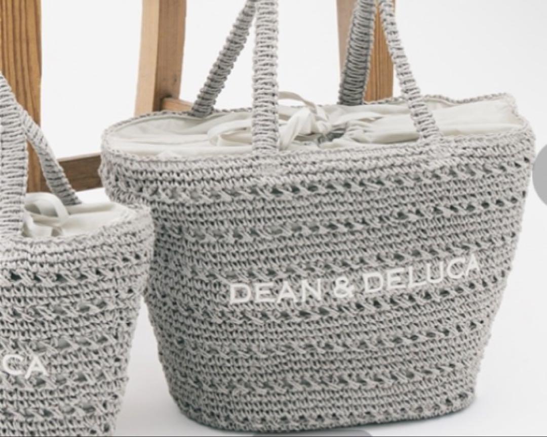 DEAN & DELUCA BEAMS クロッシェバスケットバッグ GREY　M DEAN&DELUCA BEAMS COUTURE クロッシェバスケットバッグ グレー