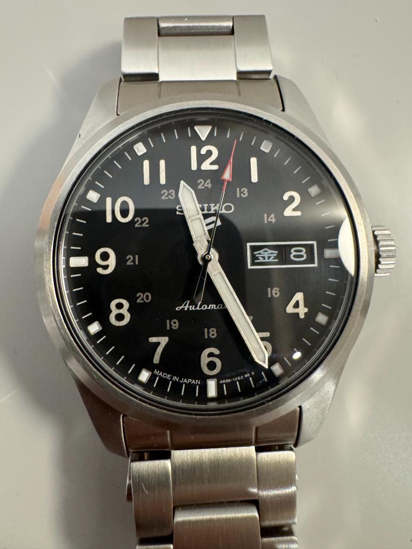 Seiko 自動巻き時計 ステンレススチール 黒 SBSA111 SRPG27