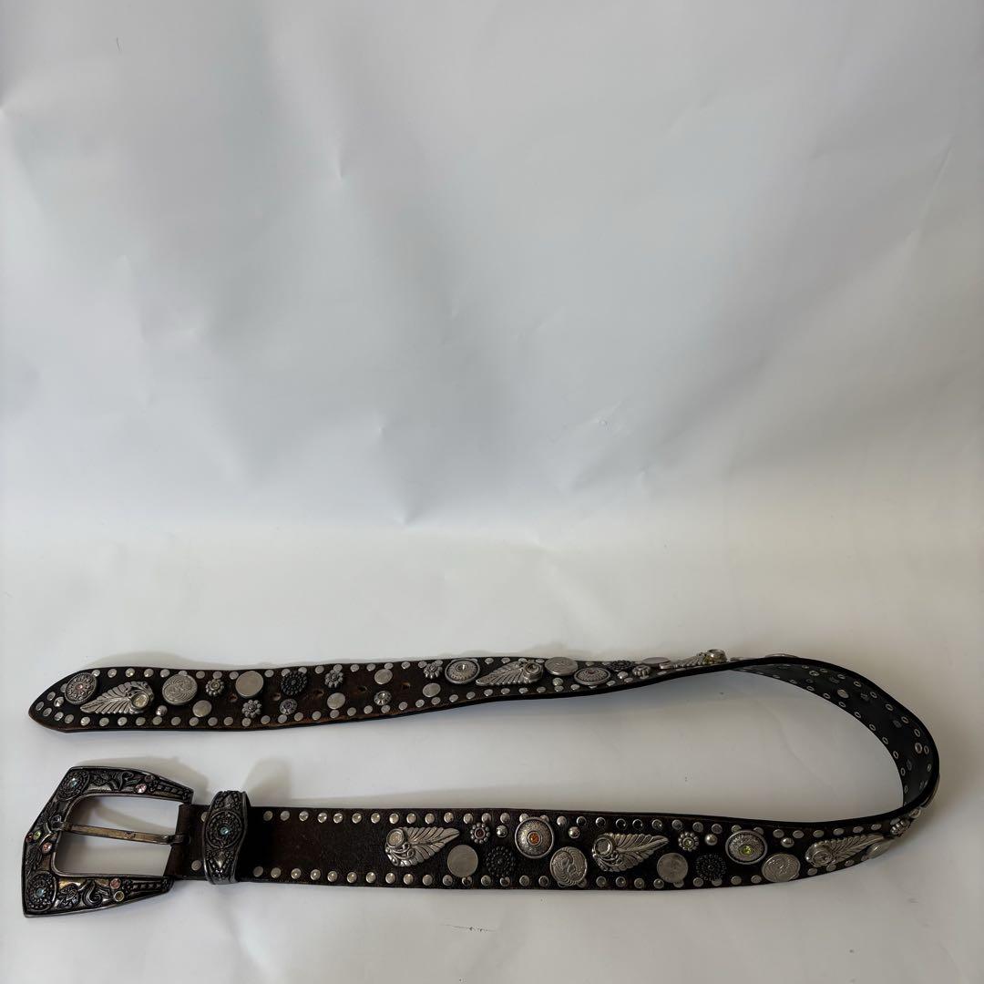新品 italy nanni ナンニ コンチョベルト レザー スタッズ