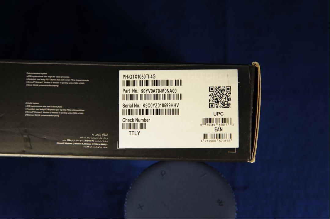 Asus NVIDIA GeForce GTX1050TI-4G