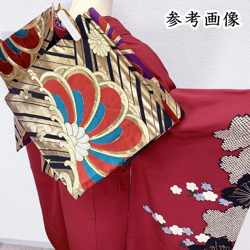 506z16☆鈴乃屋 振袖 古典柄 モダン シンプル 金彩☆美品 成人式
