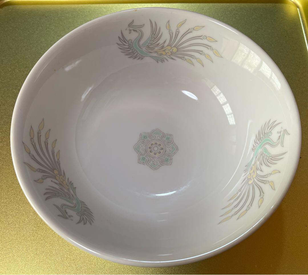 鳳凰デザイン 陶器 丼 どんぶり 皿 食器 2つセット 中古