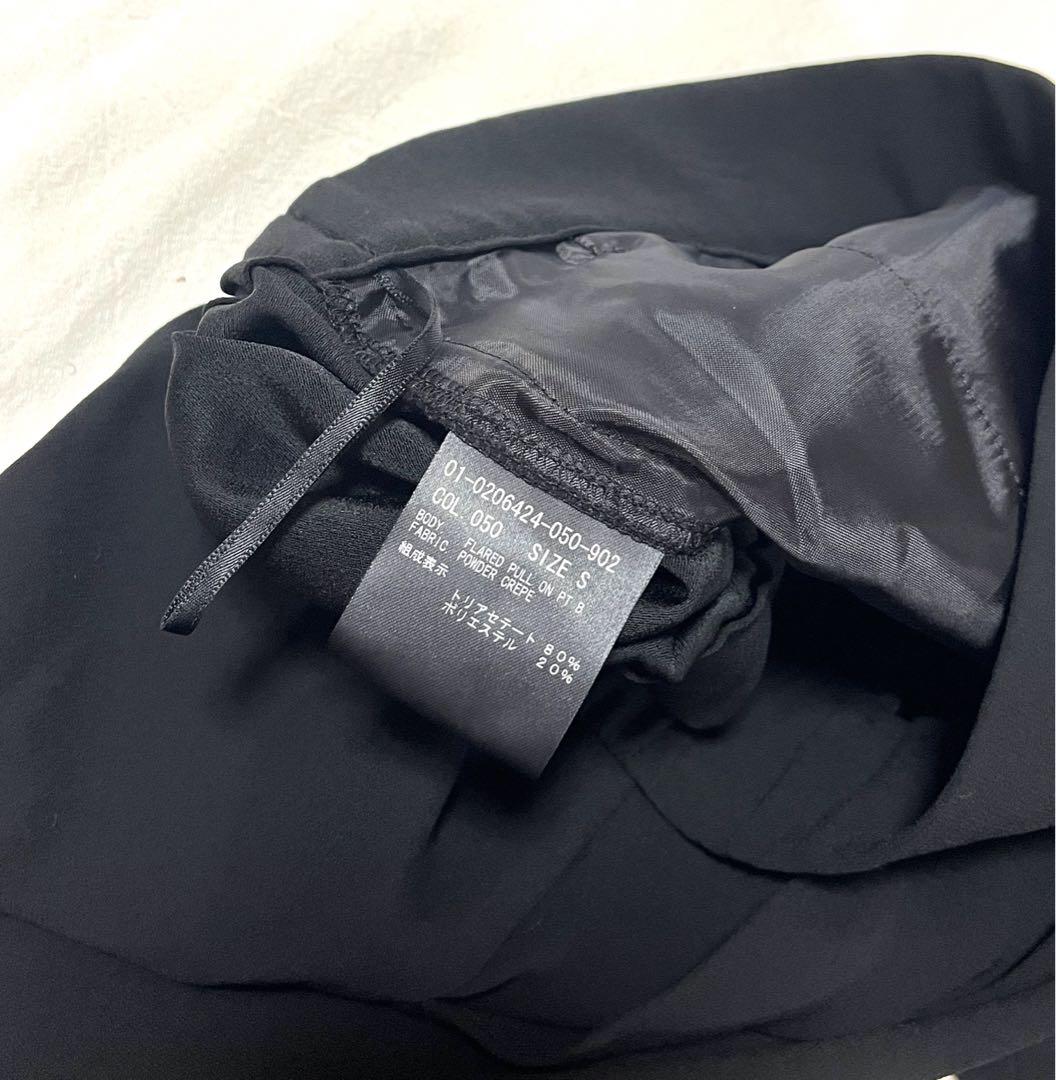 セオリー　サイドスリット　フレアパンツ　POWDER CREPE  黒　S 美品