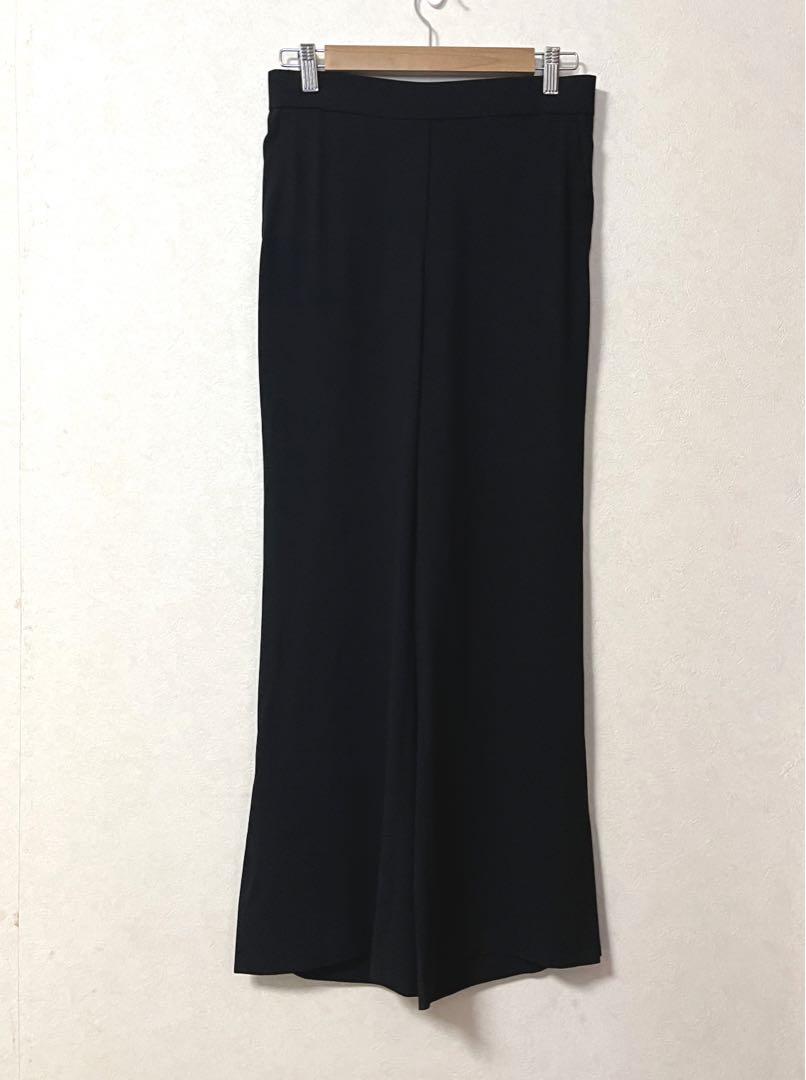 セオリー　サイドスリット　フレアパンツ　POWDER CREPE  黒　S 美品