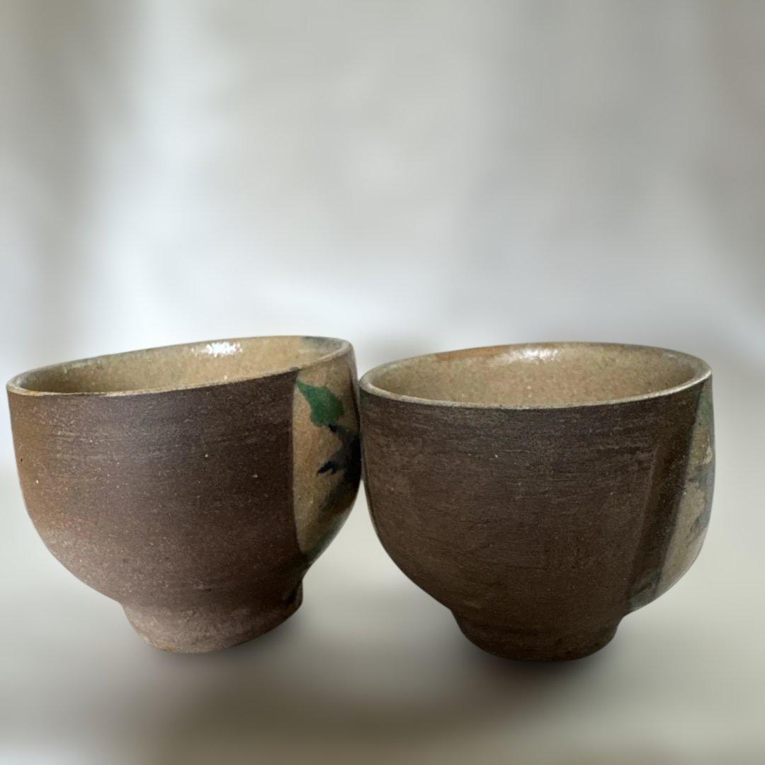 【壺屋焼】古い赤絵のぐい呑み