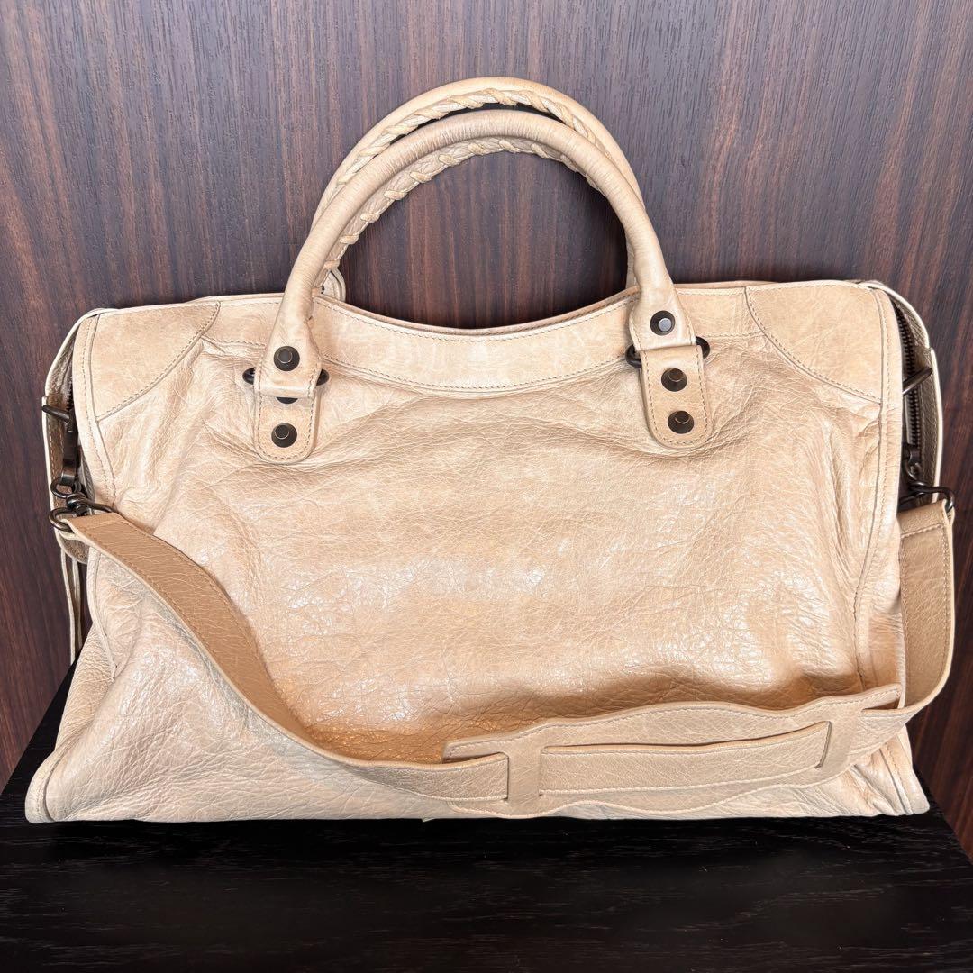 バレンシアガ BALENCIAGA シティ ショルダー バッグ ベージュ