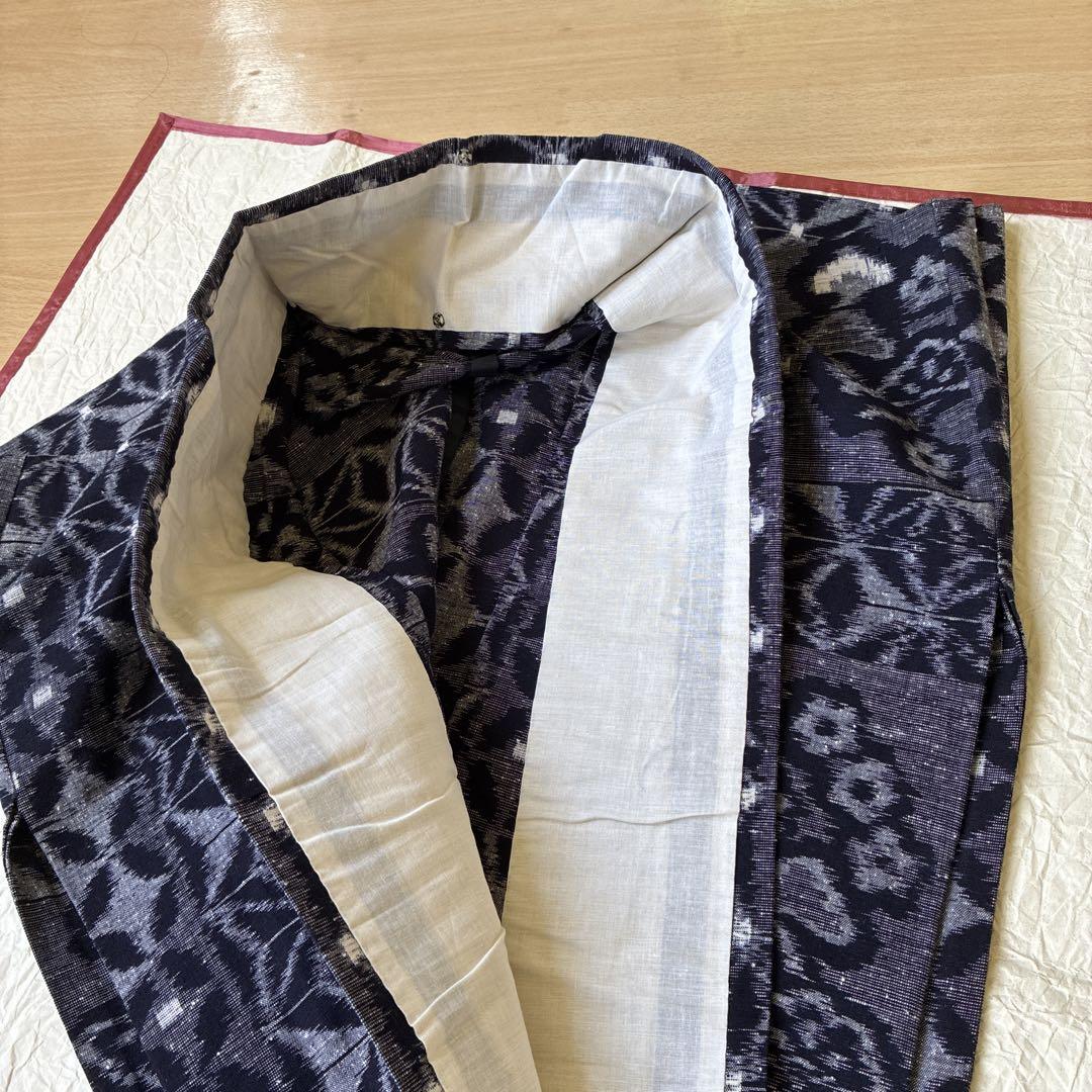 紬　単　藍染　新品未使用