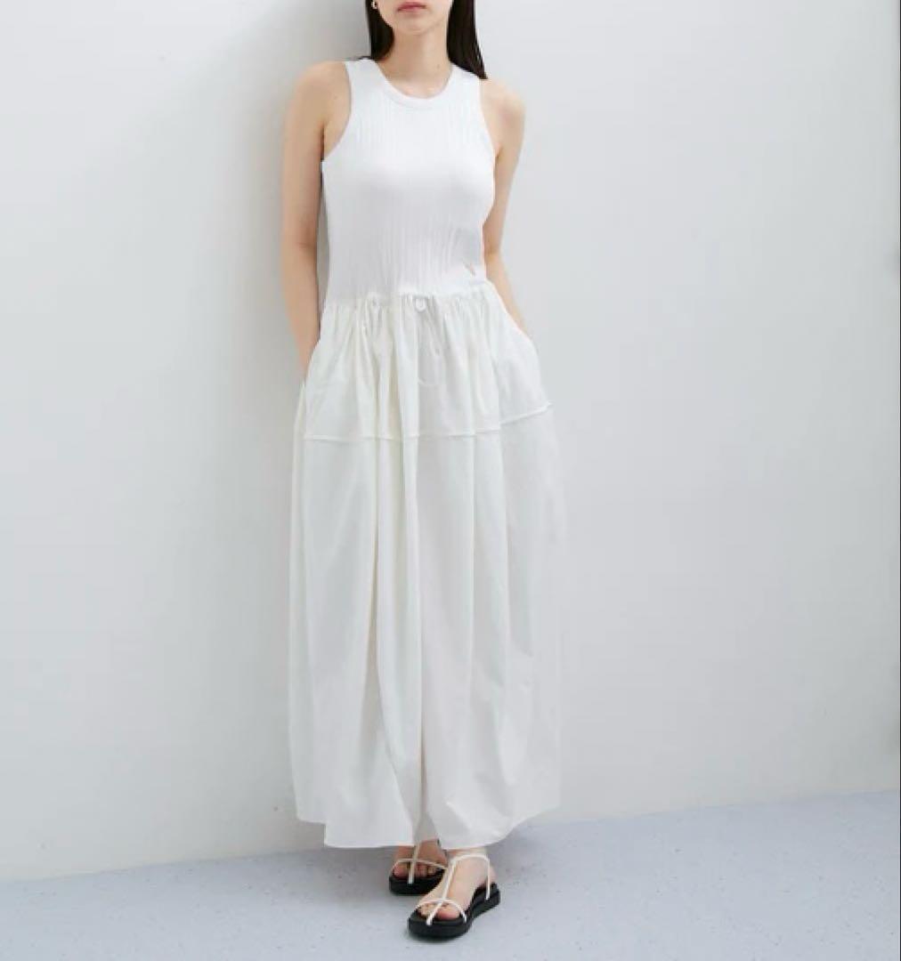 驚きの値段 Venit メルカリ - 白 NYLONワンピース RIB×RECYCLED RANDOM ワンピース
