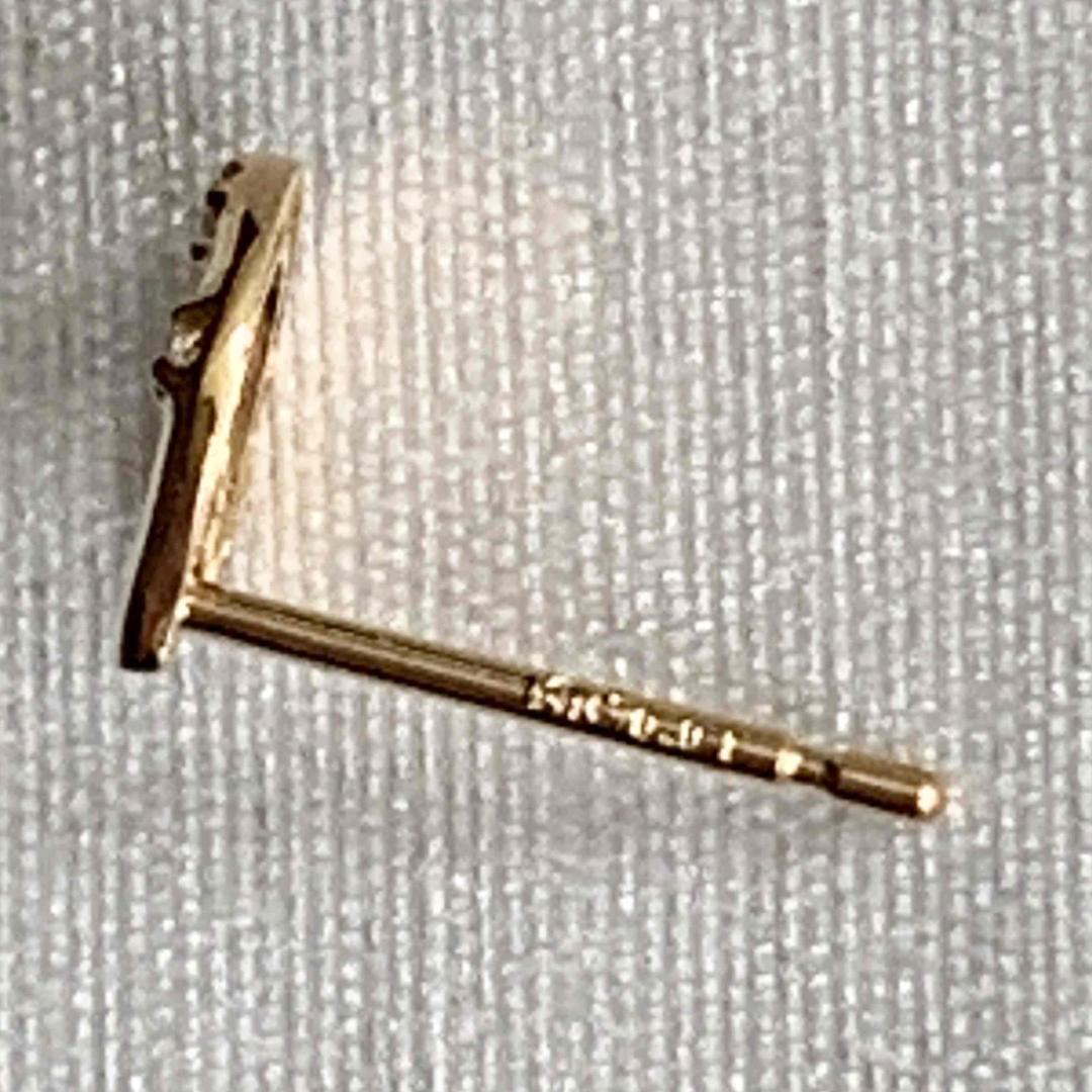 地金＊18金【6×6mmホースシューピアス】天然ダイヤモンド0.02ct 新品！