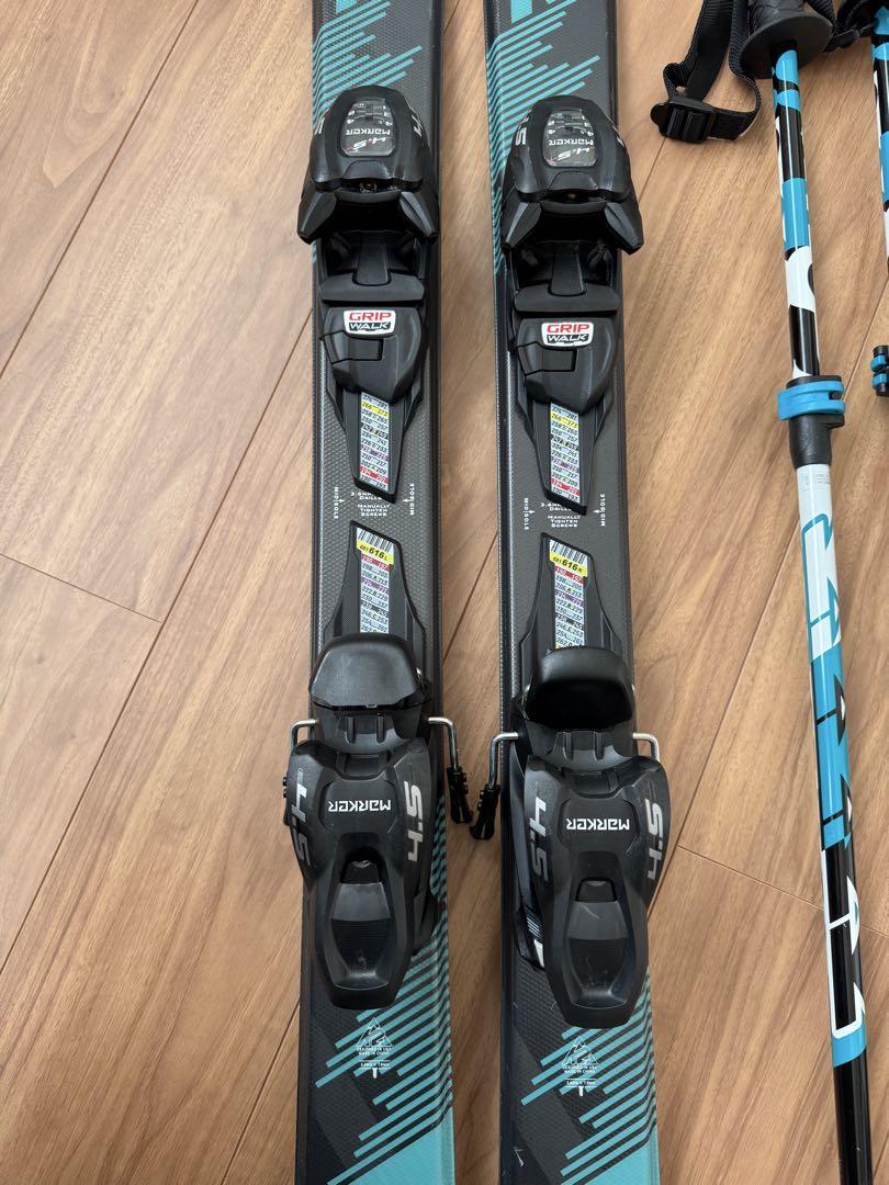 K2 スキー 124cm ビンディング付き ポールセット