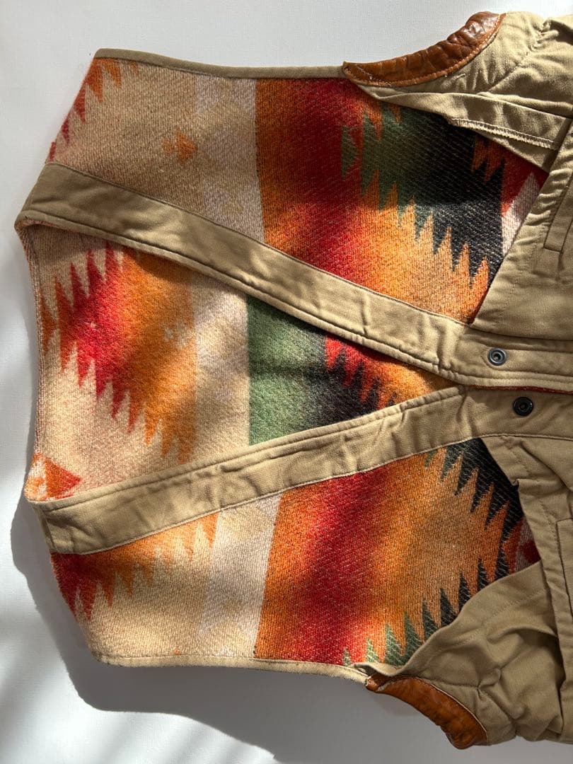 XL usa製 polo by ralph laurenネイティブ柄ウールベスト