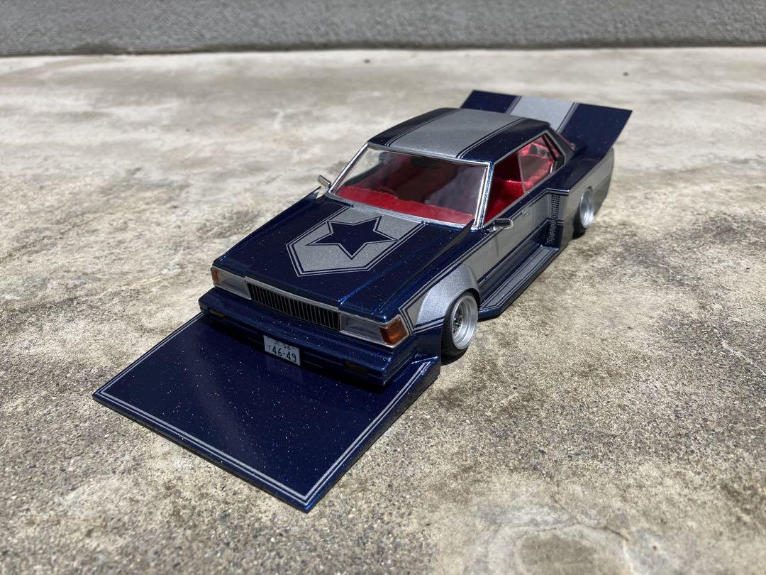 プラモデル完成品車　430セドリック　チバラギ仕様　街道レーサー　グラチャン lownslow_scaleauto__ さんの作品 #430セドリック #セドリック