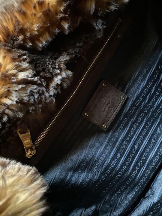 25%OFF PRADA カナパ ファー付 デニムトートバッグ NX8F1-m82777413732 新作本物保証