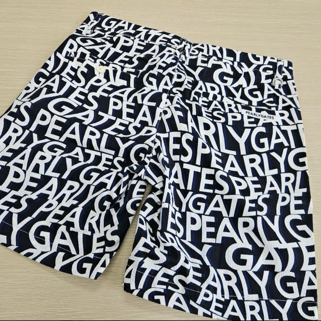 PEARLY GATES - PEARLY GATES　ハーフパンツ ウェーブロゴ柄　サイズ6 PEARLY GATES ハーフパンツ ウェーブロゴ柄 サイズ6 メンズウェア