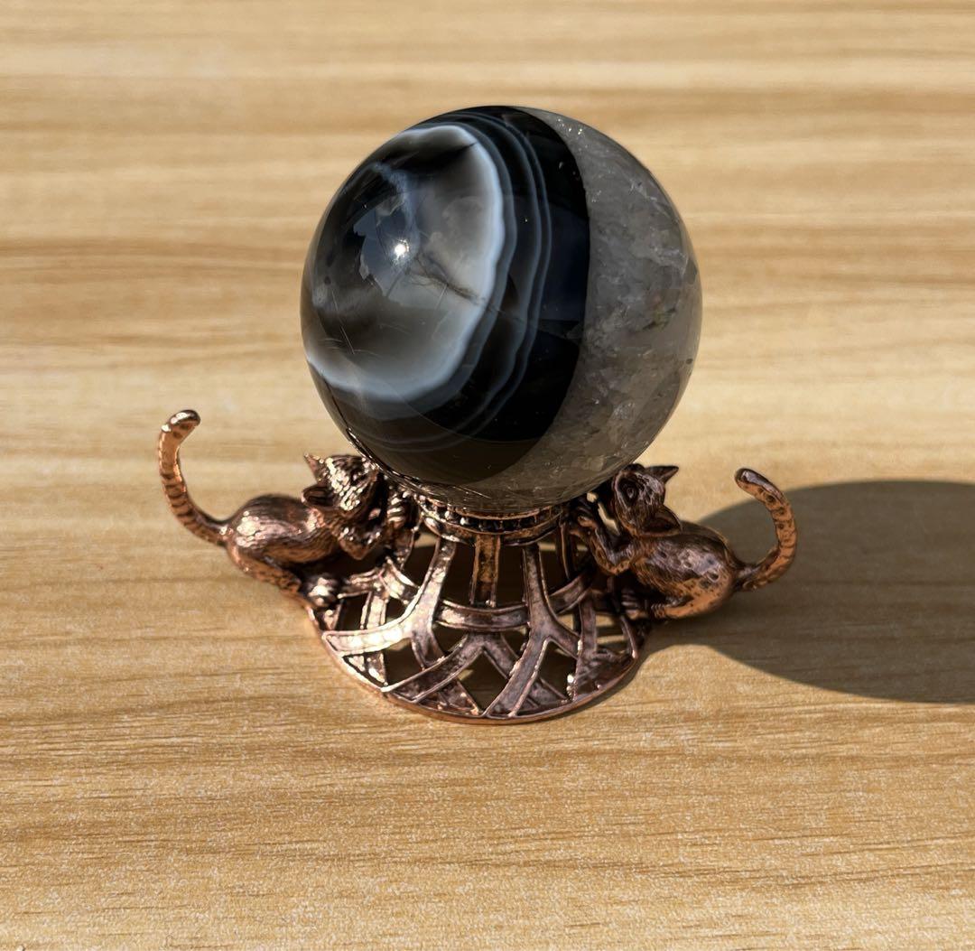 黒瑪瑙（オニキス）スフィア 4.5cm 魔除け・癒しのパワーストーン