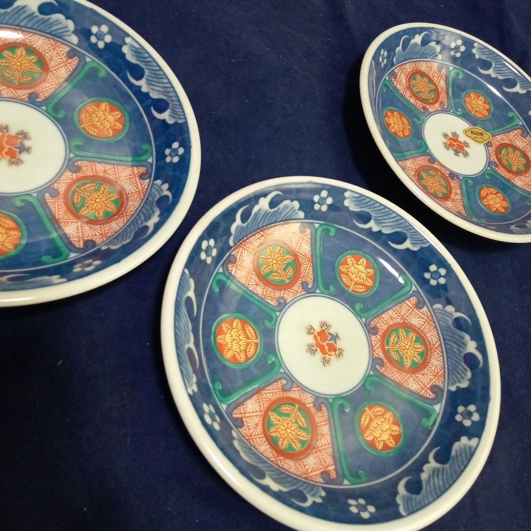 【美品】有田焼元禄古伊万里銘々皿揃3枚セット