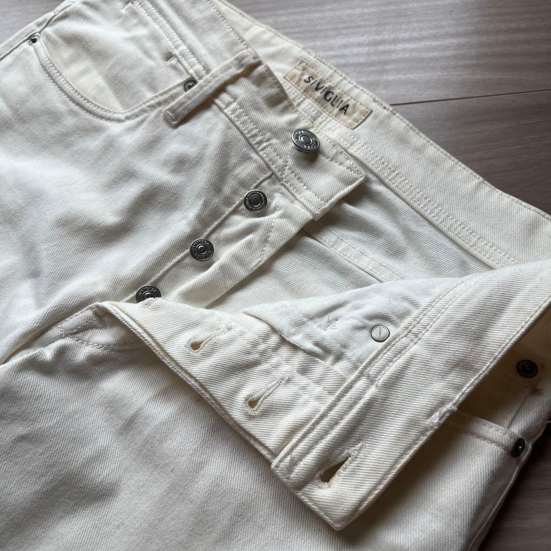 ホワイト ストレートデニム ホワイト ストレートデニム