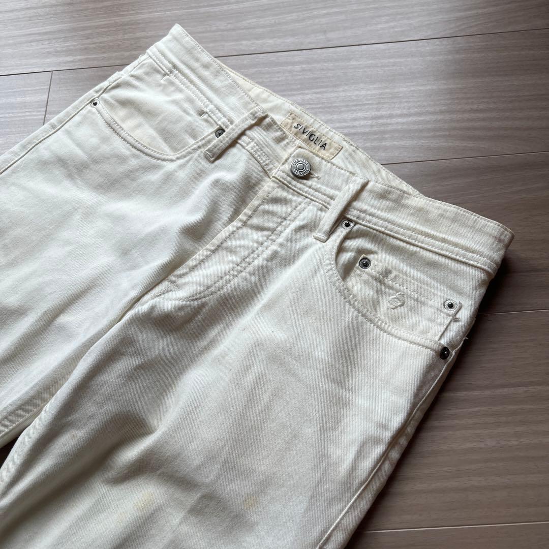 ホワイト ストレートデニム ホワイト ストレートデニム