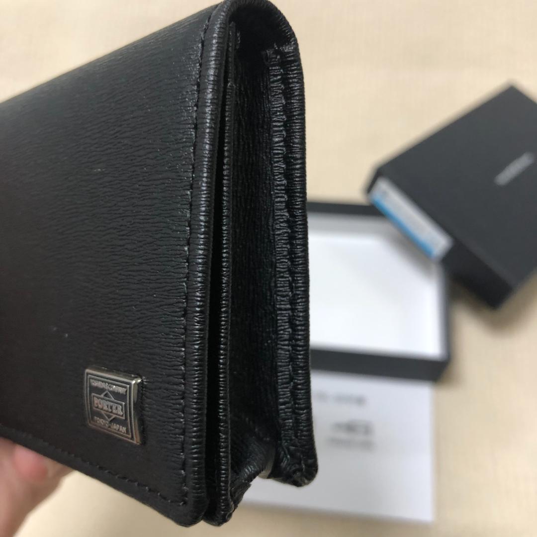極美品 ポーター カレント カードケース 名刺入れ ネイビー レザー 完売品