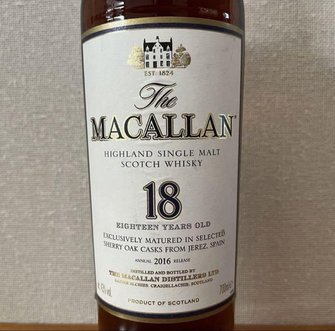 週末特価　マッカラン The Macallan 18年 700ml 2016年製