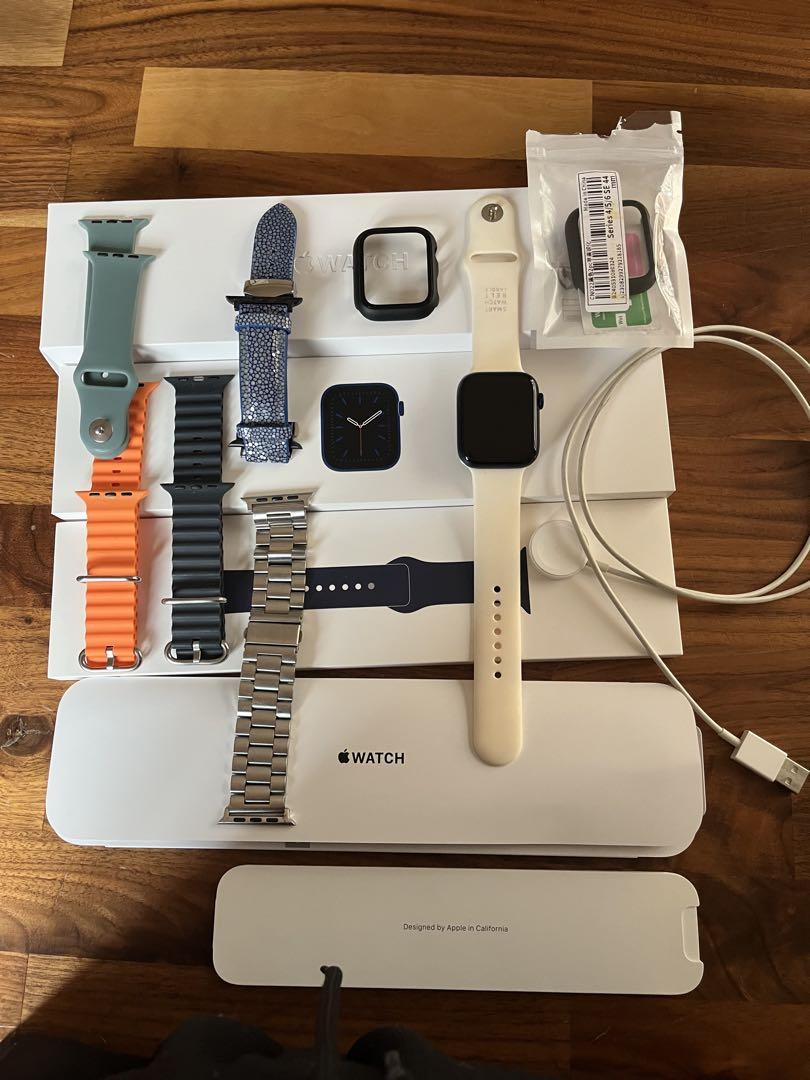 美品 アップル Apple Watch series6 GPS 44㎜ Navy