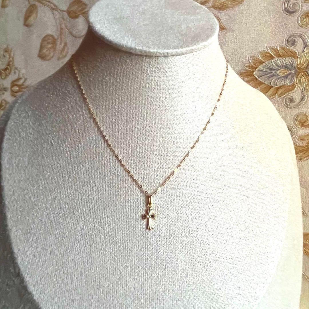本物 新品 K18 18K 18金 クロス ネックレス トップ 刻印 刻印あり