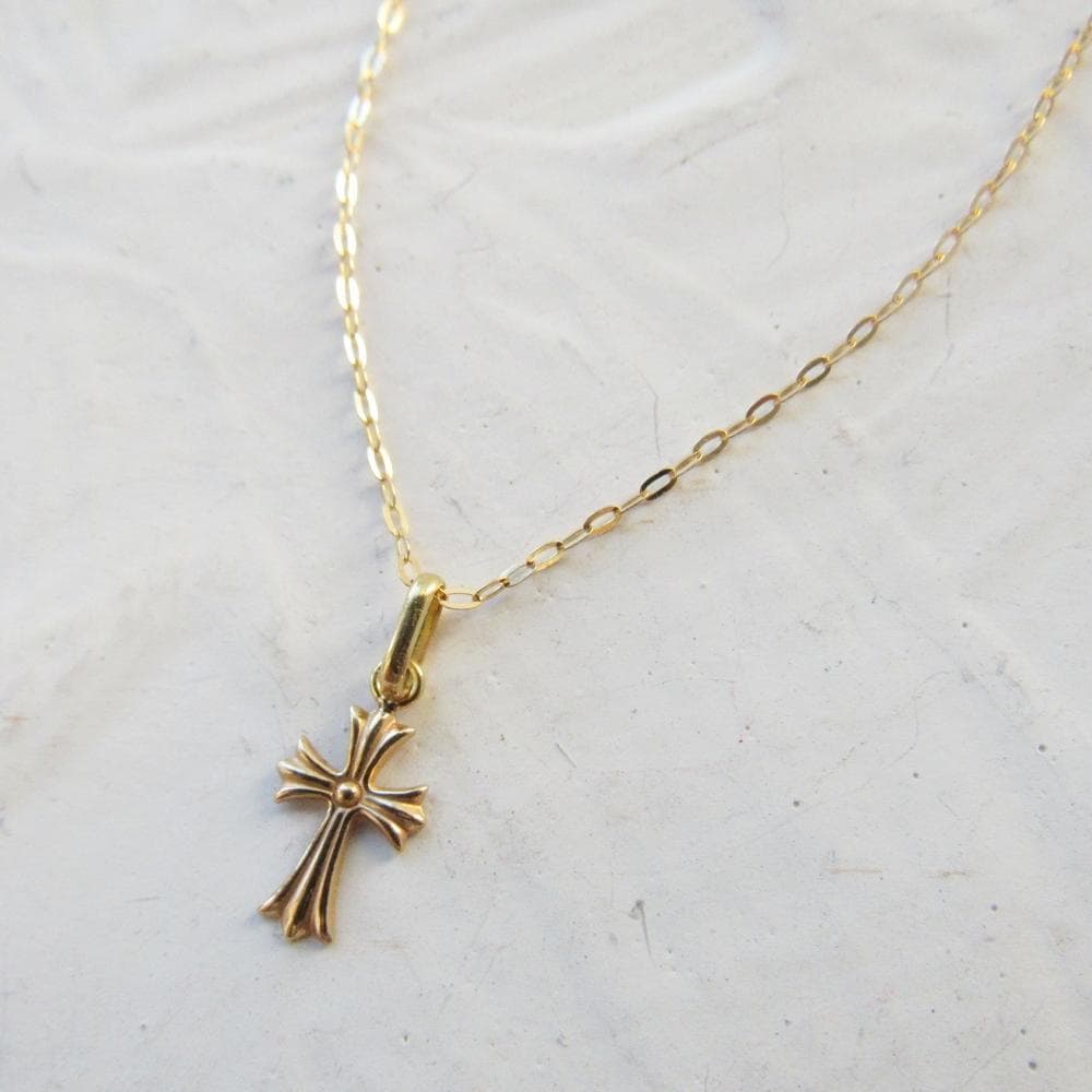 本物 新品 K18 18K 18金 クロス ネックレス トップ 刻印 刻印あり