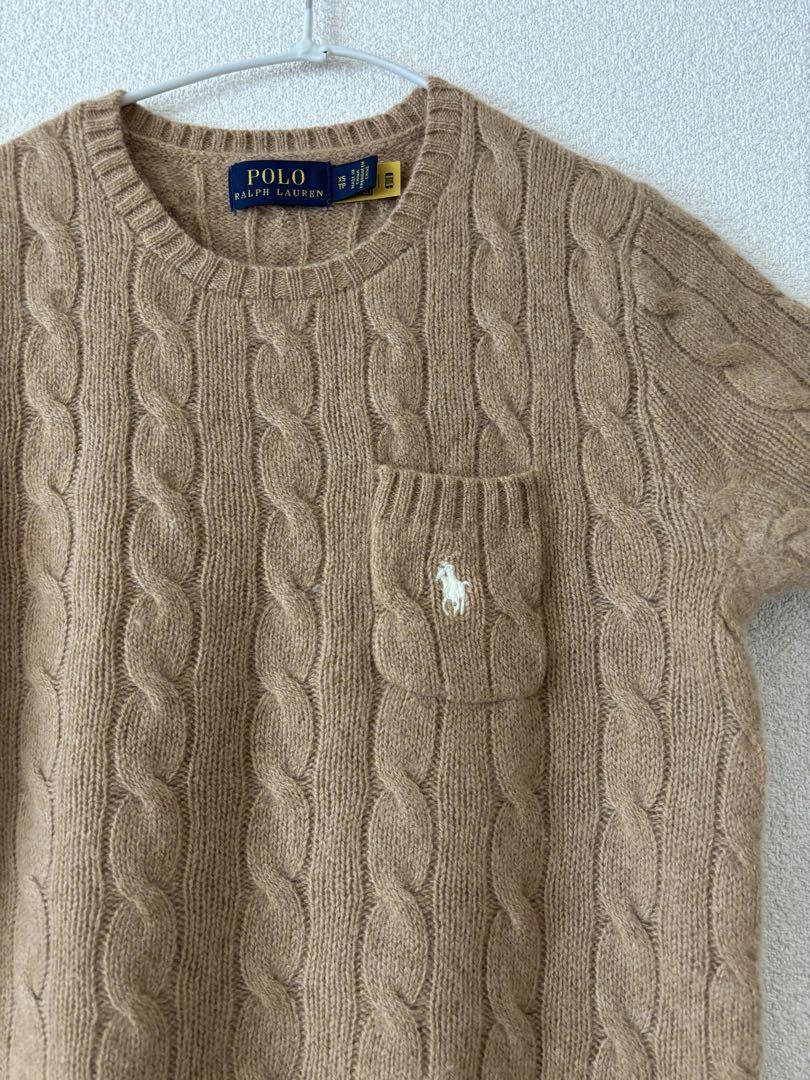 Polo Ralph Lauren ケーブル編み 半袖セーター ベージュ