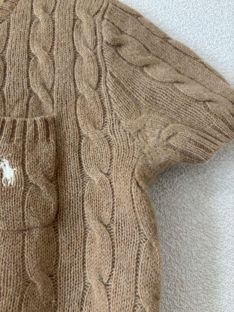 Polo Ralph Lauren ケーブル編み 半袖セーター ベージュ