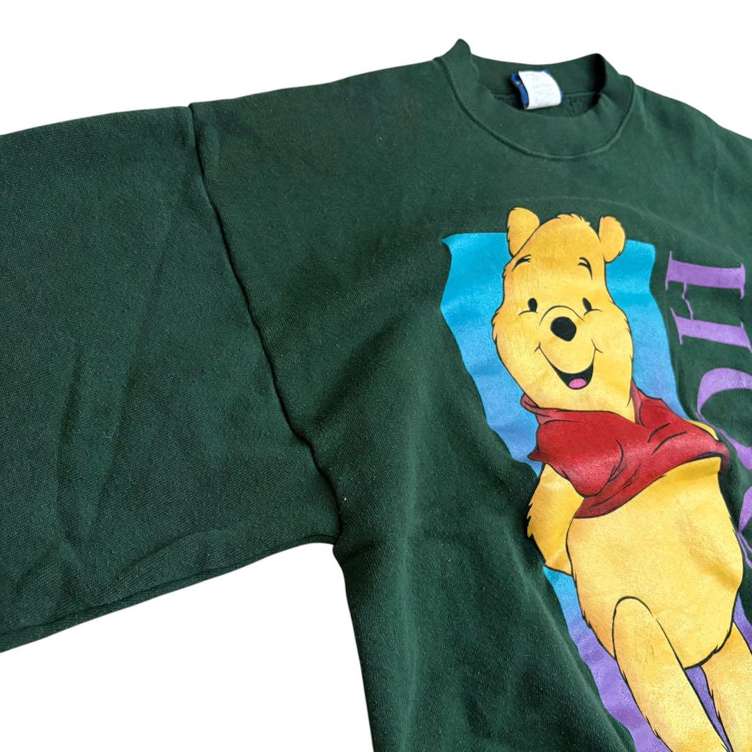 超激レアDisneyディズニープーさんスウェットUSA製90sグリーンLメンズ