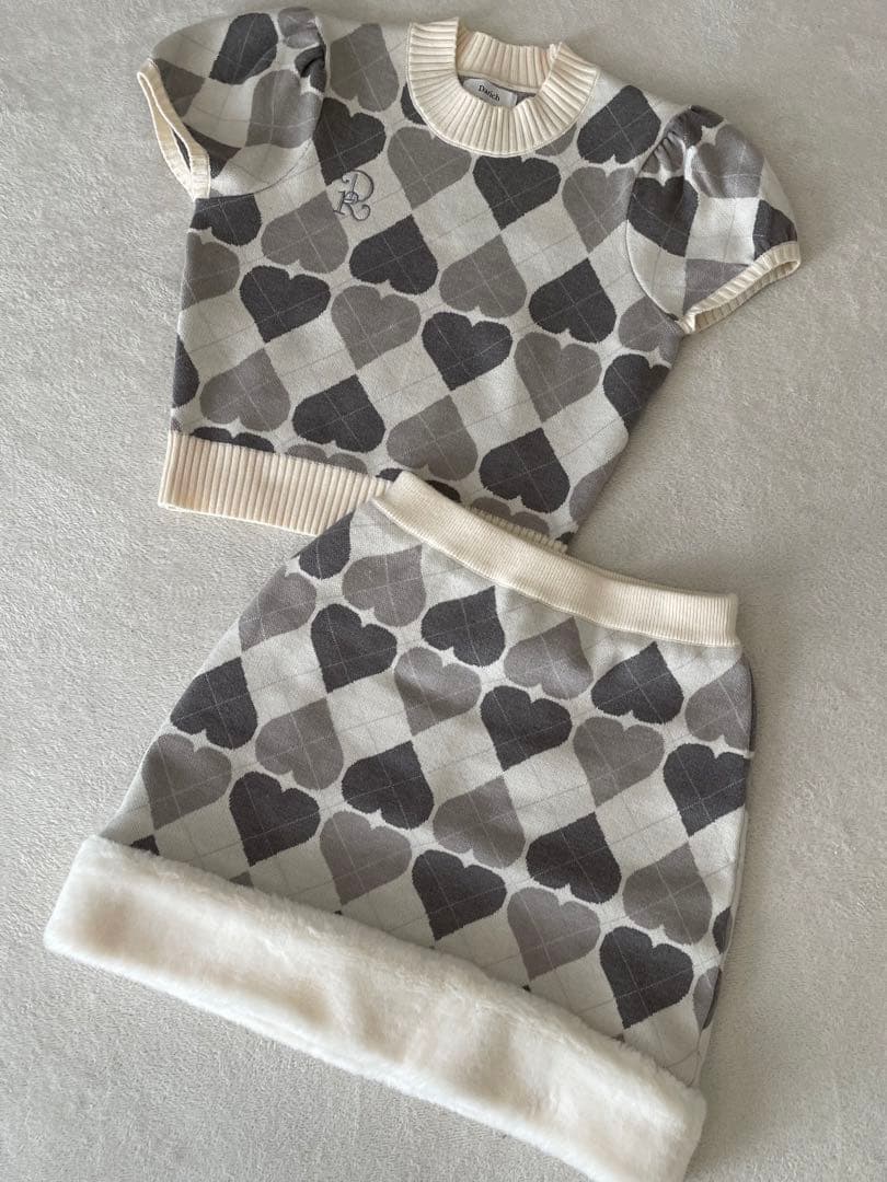 Darich アーガイルハートチェックニットセットアップ Darich アーガイルハートチェックニットセットアップ