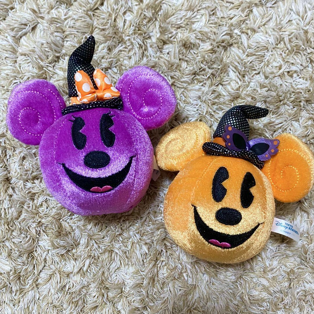 ディズニー ハロウィン ぬいぐるみバッジ 2点セット ミッキー ミニー 美品】ディズニー ハロウィン2012ぬいぐるみバッジ ミッキー