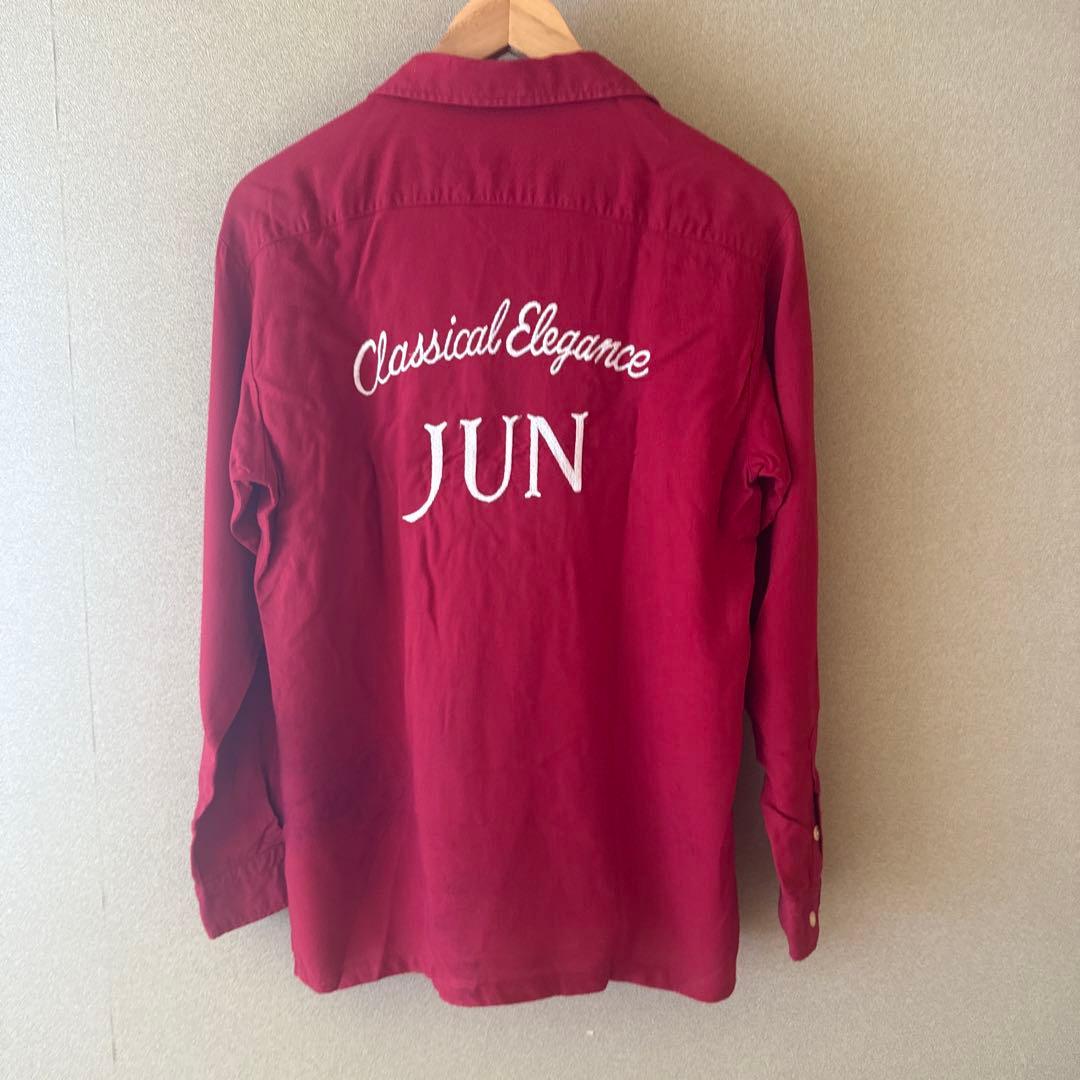 70年代ビンテージ　JUN Classical Elegance 赤い長袖シャツ