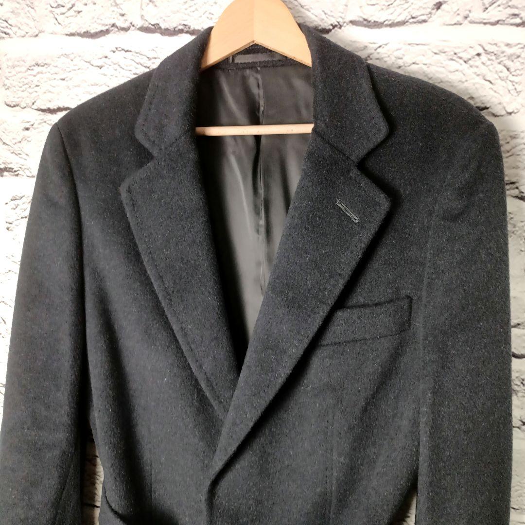 美品■MEN'S TENORAS アンゴラ混 チェスターコート　ブラック