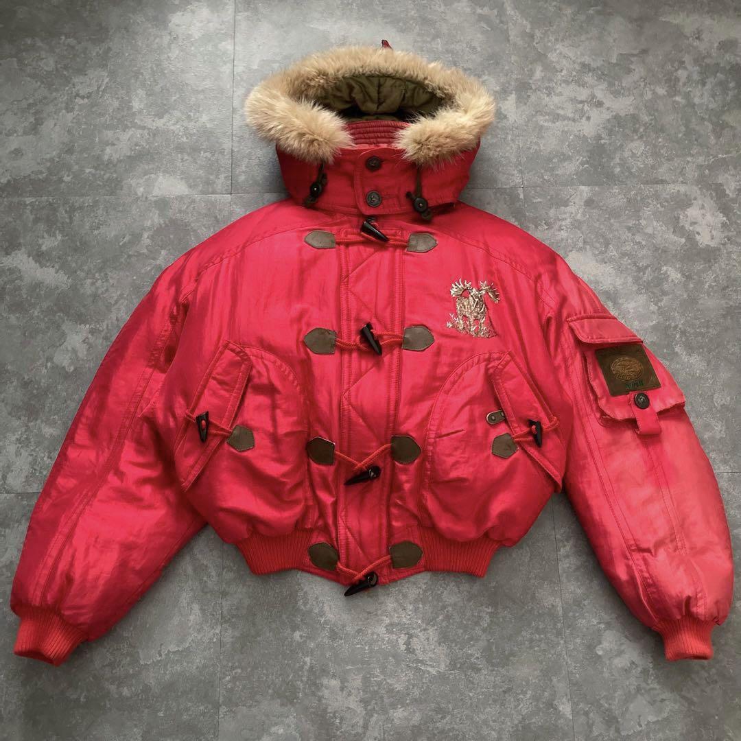 80s90s vintage fur bomber short down JKT