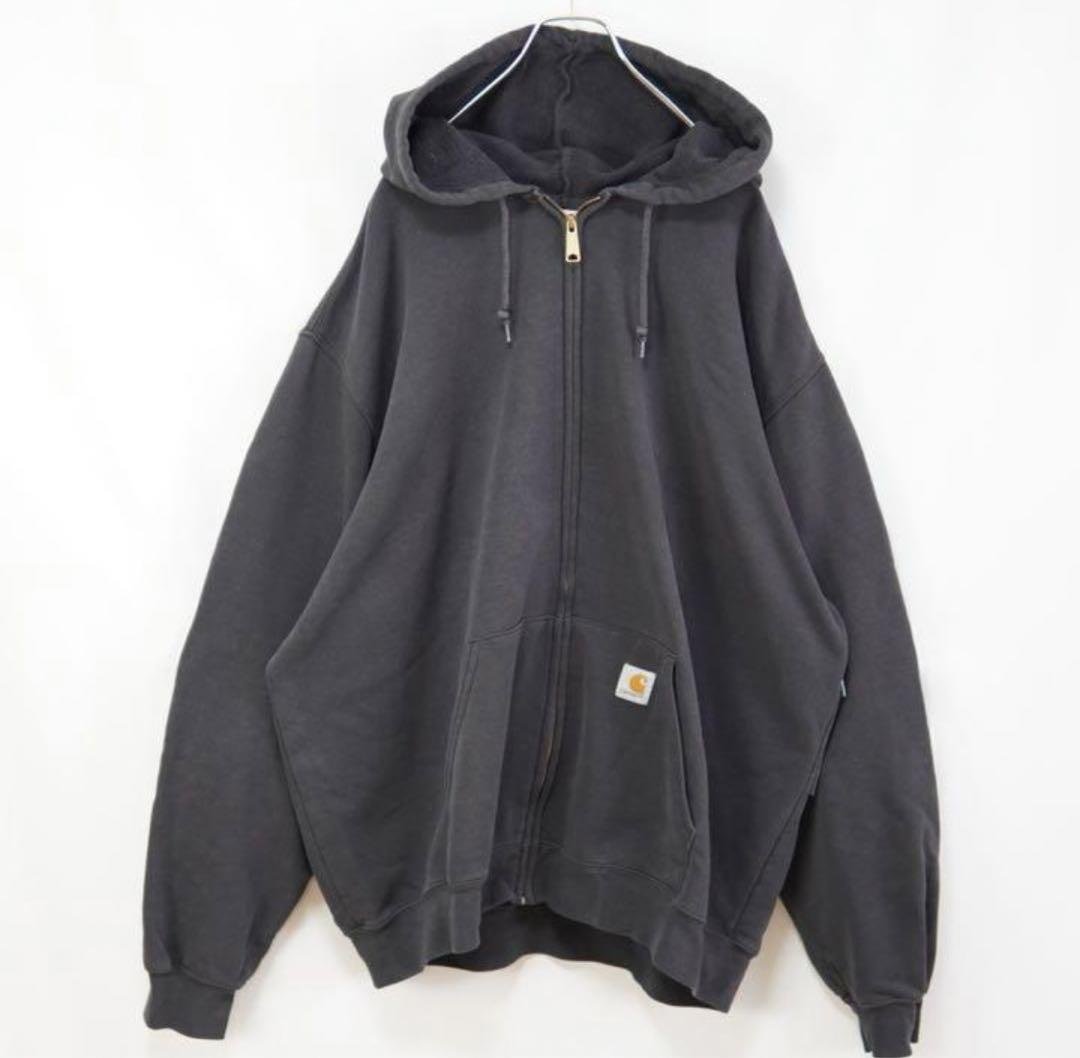 カーハート ジップパーカー ゆったり シルエット◎ ブラック 2XL