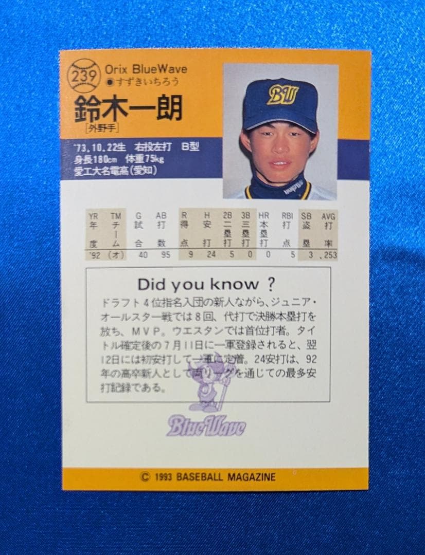 BBM 93 オリックス ブルーウェーブ トレカセット 28枚目立った傷や汚れなし UP786_INFO