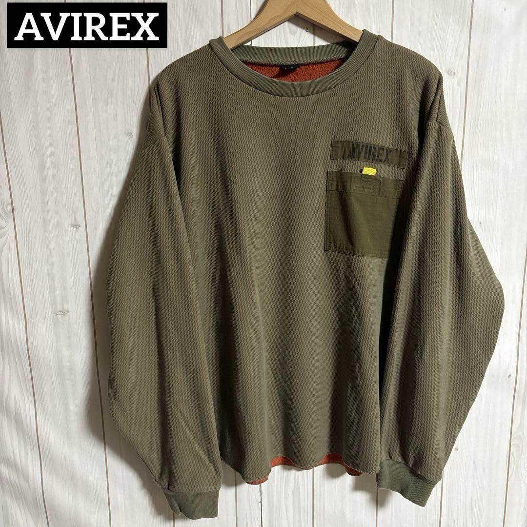 AVIREXシャギーサーマルコンバット長袖Tシャツカットソーミリタリーポケット