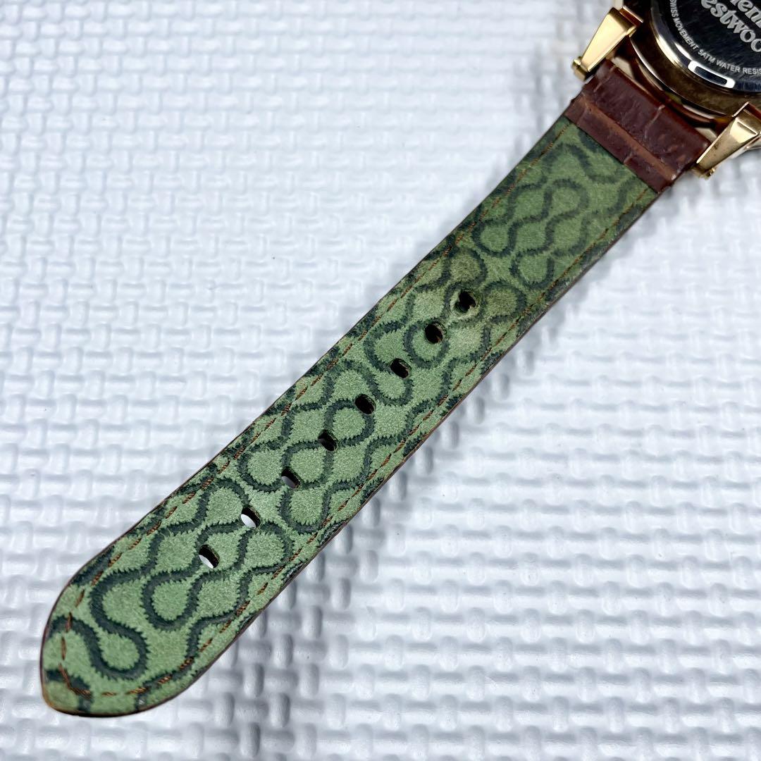 【電池新品】ヴィヴィアンウエストウッド　メンズ　腕時計　レザーベルト　ホワイト