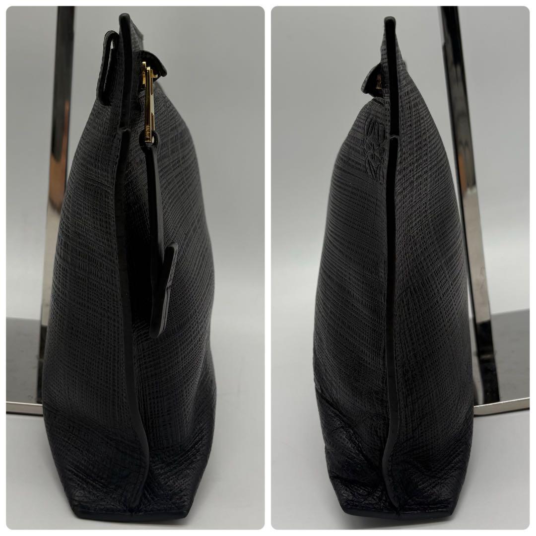 【良品！✨】LOEWE ロエベ クラッチバッグ Tポーチ アナグラム 黒