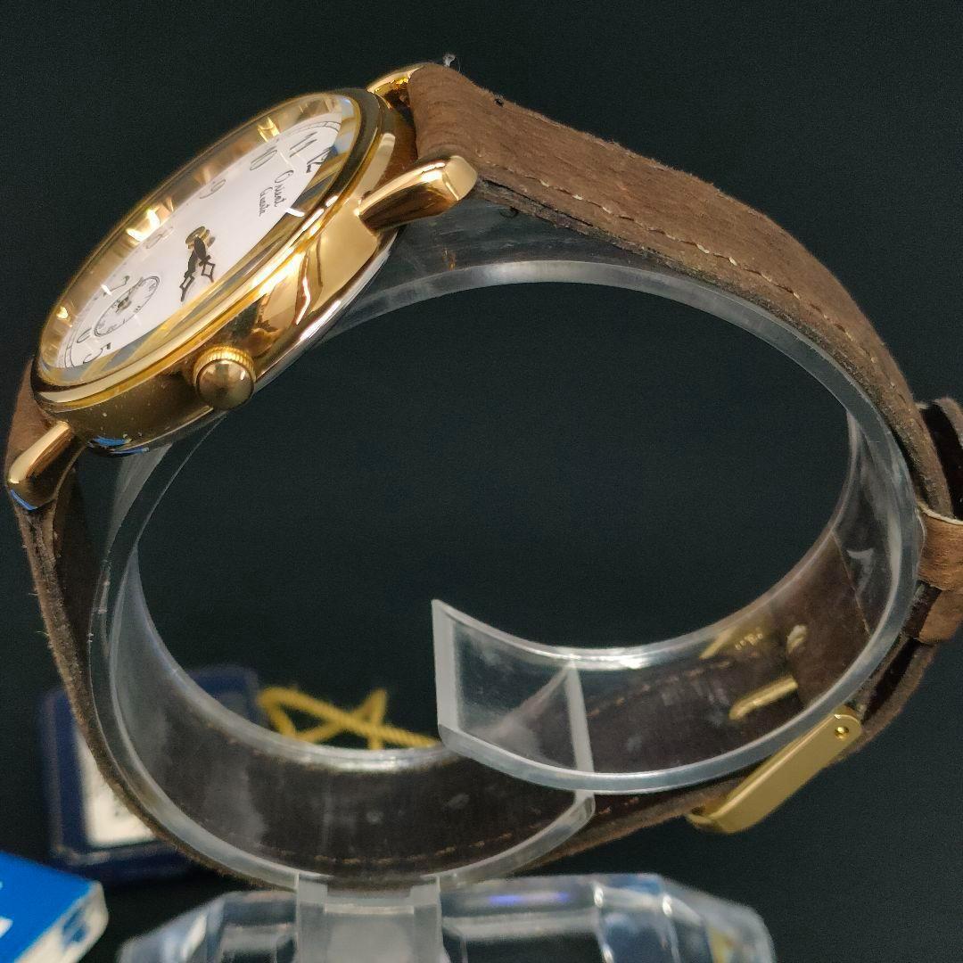 極美品　ORIENT　オリエント　ホワイト　ゴールド　レザー　クォーツ 腕時計